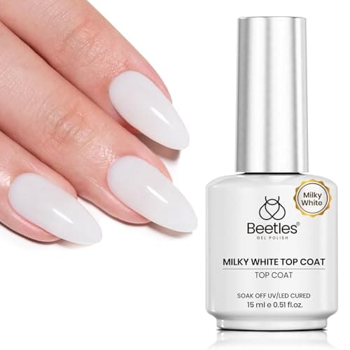 Beetles Milky White Gel Top Coat, 2-in-1