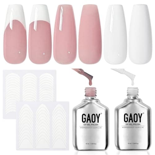 GAOY White + Jelly Nude Gel with Guide Stickers