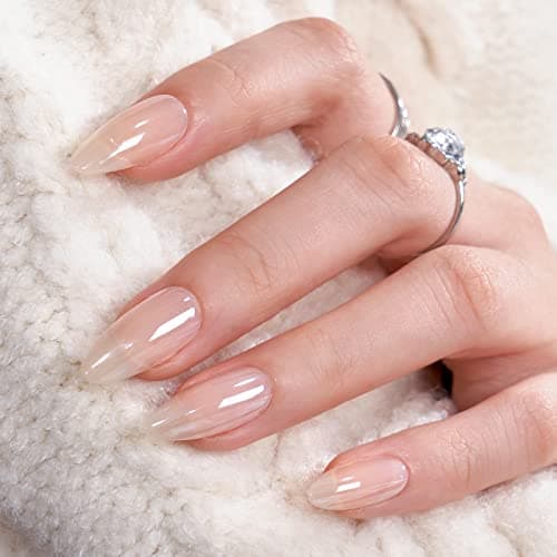 BTArtbox Glazed Donut Chrome Press-Ons, Medium Almond