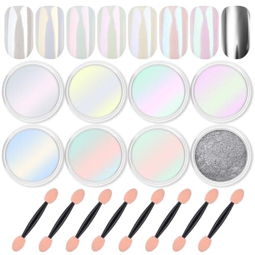 Artdone White Pearl Kit, 8 Jars + Silver Mirror