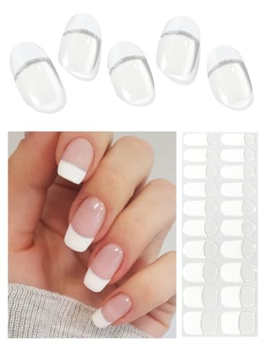 AutyaMee Semi-Cured Gel Strips, White French