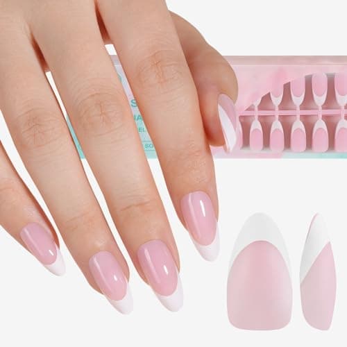 Misssix Medium Almond French Gel Tips, 150pc