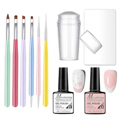 Govalin French Kit: Gels, Stamper, Scraper, 6 Brushes