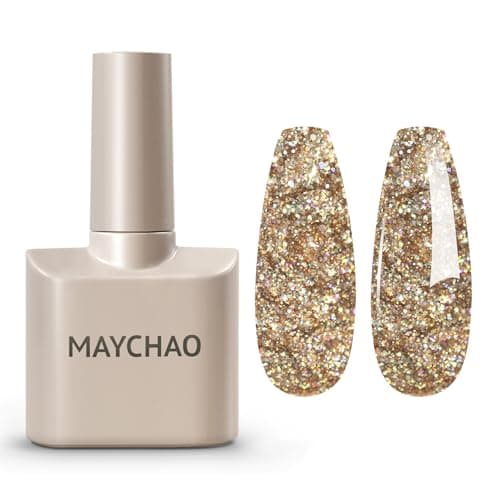 MAYCHAO Champagne Glitter Gel, 15 ml