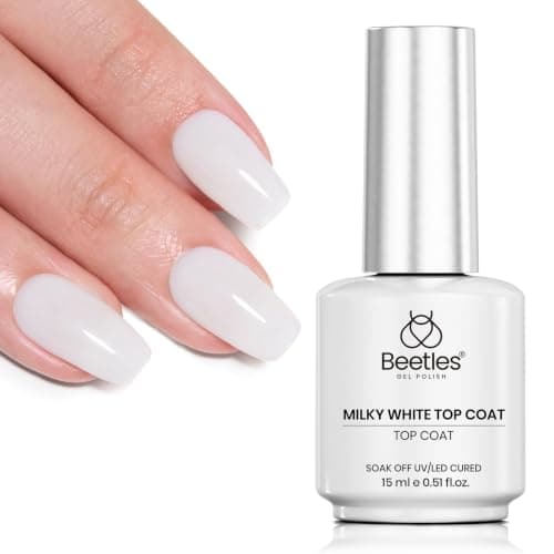 Beetles Milky White Gel Top Coat, 2-in-1