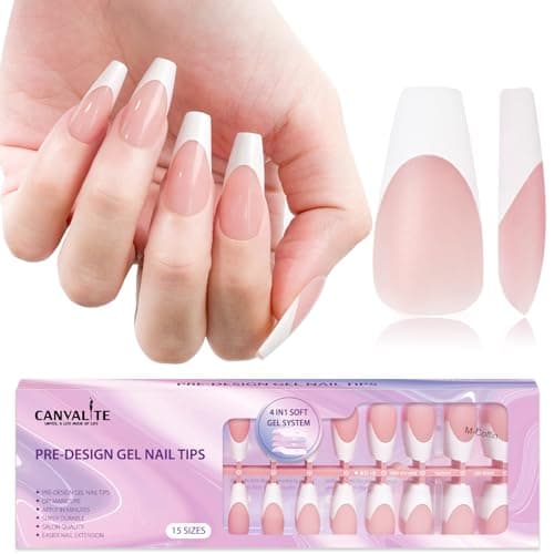 Canvalite Pre-Coloured French Gel Tips, 300pc