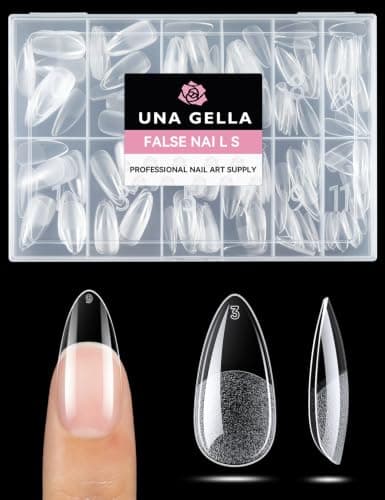 UNA GELLA Clear Almond Soft-Gel Tips, 216pc