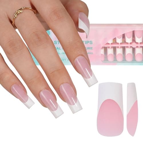 Misssix Long Square French Gel Tips, 240pc