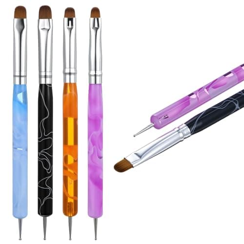 Ouligay French Tip + Builder Brushes, 4pc
