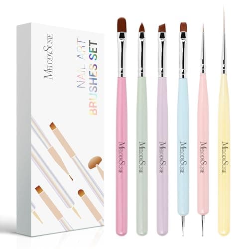 MelodySusie Nail Art Brush Set, 6 pieces