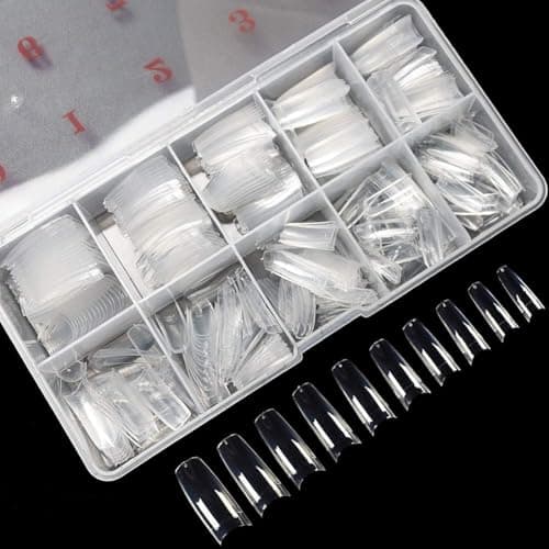 Krofaue Clear Half-Cover French Tips, 500pc