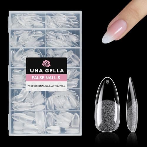UNA GELLA Pointed Almond Tips, Inner Matte, 504pc